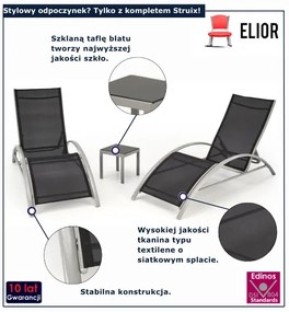 Czarny komplet leżaków ze stolikiem B9-L45
