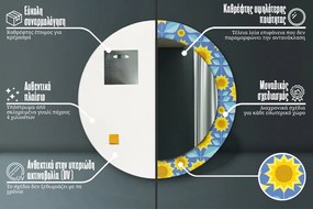 Geometryczne słoneczniki Lustro dekoracyjne okrągłe