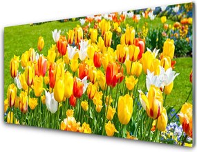 Panel Szklany do Kuchni Wiosenna Świeżość Tulipanów