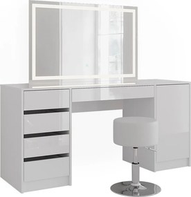 Stół do toalety biały/biały wysoki połysk 158.2x50.1x76 sherry