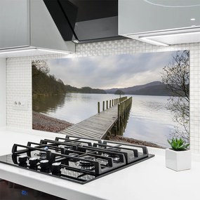 Panel Szklany do Kuchni Most nad Cichym Jeziorem