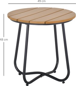 Outsunny Stół Ogrodowy - Elegancki Design, Stabilność i Regulowane Nóżki, Brązowy Ø49 x 48H cm