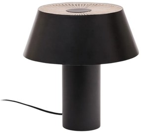 Czarna lampa stołowa z metalowym kloszem (wysokość 32 cm) Ancare – Kave Home