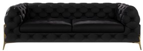 Czarna aksamitna sofa 225 cm Chelsea Bis – Ropez