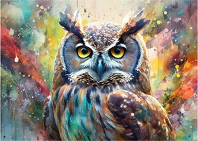 Obraz na szkle - Malowanie sowy (70x50 cm)