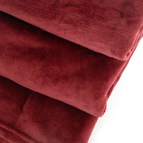 Koc  z frędzlami ROTE bordowy 150x200 cm HOMLA