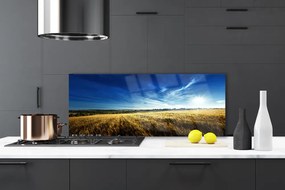 Szkło Ozdobne do Kuchni Słoneczne Łany Zboża