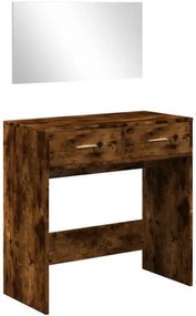 Zestaw toaletka z lustrem ściennym przydymiony dąb G2-R16