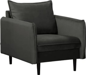 Ciemnoszary aksamitny fotel Juli – Ropez