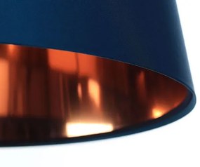 Granatowa lampa wisząca z abażurem rose gold - S402-Arva