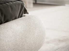 Kremowe tapicerowane łóżko dwuosobowe ze schowkiem ze stelażem 160x200 cm Maumere – Maison de Rêve