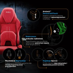 Fotel Diablo X.One Prime, Bloody Mary, Normal Size