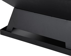 Outsunny Misa Paleniskowa z Rusztem Grillowym i Osłoną Iskier Stalowa Czarna Idealna do Ogrodu i na Kemping 45x45x34cm | Aosom PL