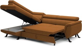 Narożnik RAVEN L Lewostronny wolnostojący z funkcją spania tkanina ARAGON 56 Brązowy WERSAL