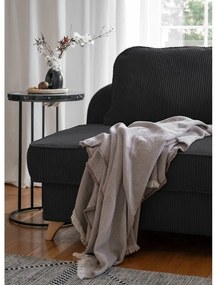 Antracytowy sztruksowy szezlong (prawostronny) Chic Charlotte – Miuform