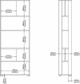 Regał biurowy otwarty 4 półki Sign 80 jackson hickory/biały mat