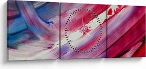 Obraz - różowo - niebieskie kolory (z zegarem) (90x30 cm)