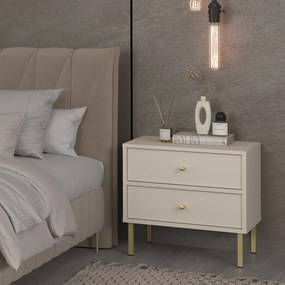 Szafka Nocna TORINO - Beżowy / Wysokość 50 cm