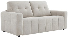 Kanapa 3-osobowa rozkładana z jasnoszarej tkaniny szenilowej ISISTIA