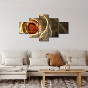 Obraz - Abstrakcyjne róże w ognistych kolorach (125x70 cm)