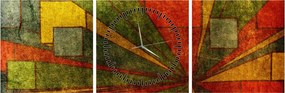 Obraz abstrakcji geometrycznej (z zegarem) (90x30 cm)