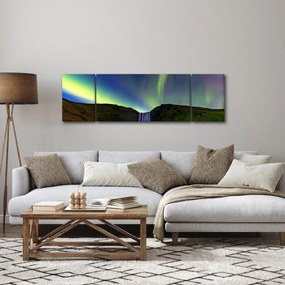 Obraz - Zorza polarna na Islandii (170x50 cm)