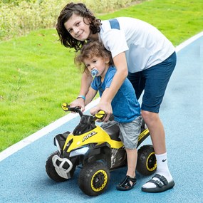 HOMCOM Jeździk dzieci pchacz samochód dziecięcy stopami odpychanie się światło muzyka żółty