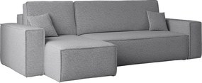 Narożnik z funkcją spania i pojemnikiem, Sofa w kształcie L, BEST L, tkanina Abriamo, Szary, Lewy