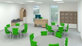 Szafa szkolna na klucz domek ze skrzynią Blox BASE 70 index 3P-2R-2F2-SD