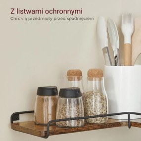 Półka narożna ścienna LOFT, zestaw 2 szt., brązowy/czarny Vasagle