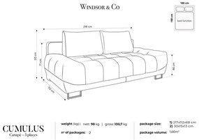 Beżowa 3-osobowa sofa rozkładana Windsor &amp; Co Sofas Cumulus