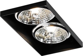 Zestaw 6 czarnych opraw wpuszczanych GU10 70 mm 2-punktowych bezramkowych - Oneon