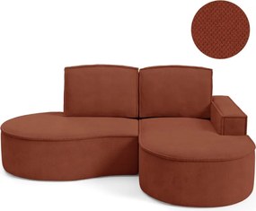 Narożnik MOLLY Prawostronny bez funkcji spania, wolnostojący tkanina CURIO 55 Miedziany