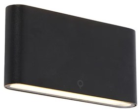 Nowoczesna lampa ścienna zewnętrzna czarna 17,5 cm z LED IP65 - Batt