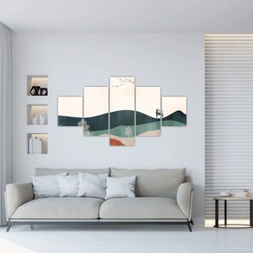 Obraz - Ilustrowany krajobraz (125x70 cm)