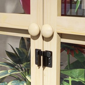 Outsunny Szklarnia z Półką, przezroczysta Obudowa, Okno dachowe, zamykane Drzwi, Akrylowa, Ramka z Drewna, 100x56,5x178 cm