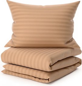 PrzytulneMieszkanie.pl PrzytulneMieszkanie.pl Hotelowa pościel z mikrofibry JASMINE brązowa - pasek 2 cm, hotelowa kieszeń Rozmiar pościeli: 70 x 90 cm | 140 x 200 cm