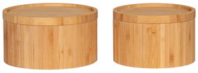 Bambusowe pojemniki zestaw 2 szt. z pokrywką/dekoracyjne w naturalnym kolorze ø 15x8 cm Chefalu – House Nordic