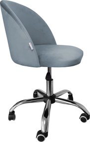 Fotel obrotowy COLIN krzesło biurowe fotel ergonomiczny do biurka : Kolor Stelaża - Chrom, Kolor tkaniny - VELVET - BL06, Typ siedziska - Siedzisko obrotowe 360°, Typ tkaniny - Velvet