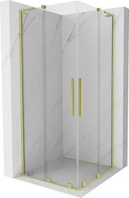 Mexen Velar L Duo kabina prysznicowa rozsuwana 100 x 100 cm, transparent, złota szczotkowana - 871-100-100-02-03-55