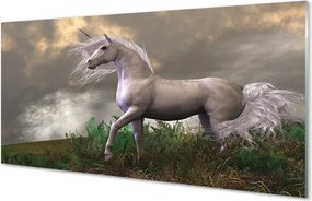 Szkło do Kuchni na Ścianę Magiczny Jednorożec w Obłokach
