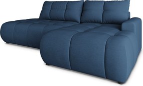 Masseno Narożnik FLUMA z funkcją spania i pojemnikiem na pościel Narozniki L, Rozkładana sofa - Niebieski, CASTEL 79