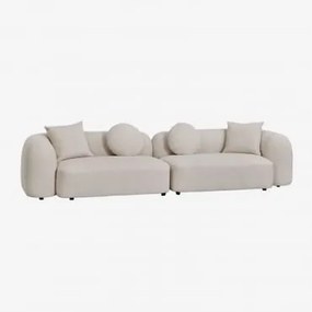 Sofa Modułowy 2-częściowy Z Tkaniny Chenille Coco Szenila Gruba Biała - Sklum