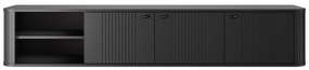 Szafka RTV wisząca Vesper 187 cm - czarny / czarne uchwyty