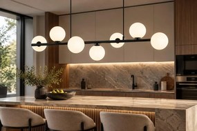 Ardi Black 7 – czarna lampa wisząca nad wyspę kuchenną