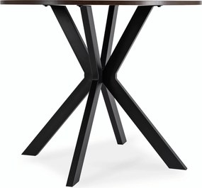 Okrągły stół w stylu industrialnym Lauren 80 cm, orzech/czarny