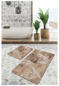 Brązowe aksamitne dywaniki łazienkowe zestaw 2 szt. 60x100 cm – Mila Home