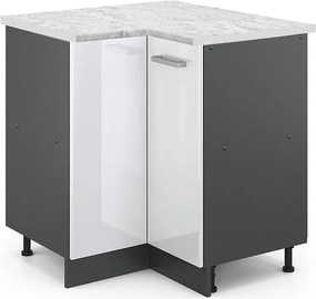 Szafka narożna biały wysoki połysk 75.6x60x81.6 r-line