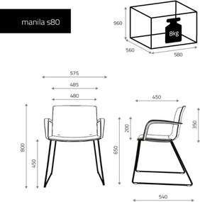 Krzesło konferencyjne na płozach Manila M01 S80