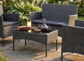 Zestaw mebli ogrodowych - sofa fotele i stolik Natal 010 szary